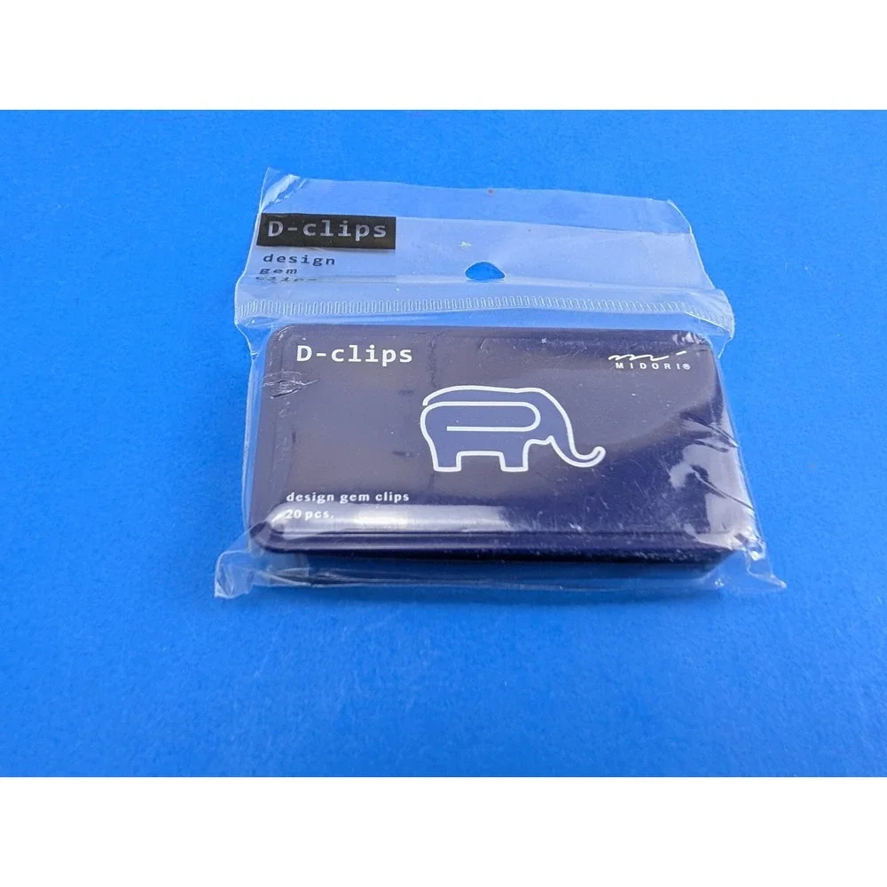 Midori Japan D-Clips Elephant Shaped Paperclips 43391-006 20pcs